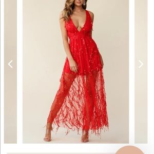 Selfie Leslie red sequin dress